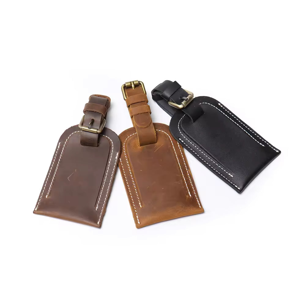 Steel Horse Leather Full Grain Leather Luggage Tag