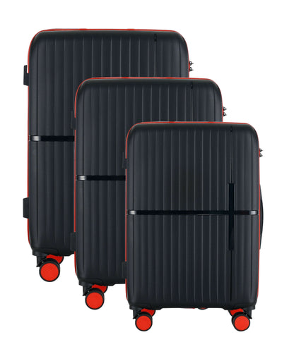 Mirage GALA Black 3-Piece Luggage Set – Hardshell, Lightweight - Stiles Supply Co.