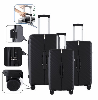 Mirage IZOD Gail Hard shell Expandable 3 Piece Luggage Set - Stiles Supply Co.