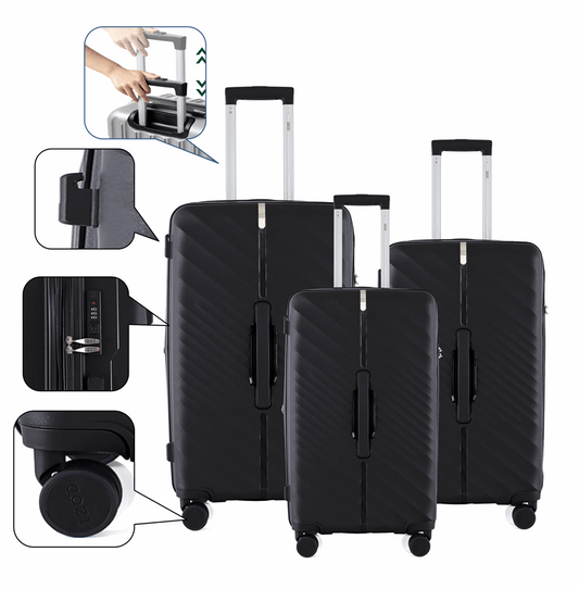 Mirage IZOD Gail Hard shell Expandable 3 Piece Luggage Set - Stiles Supply Co.
