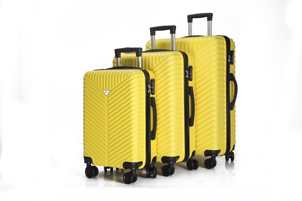 Mirage Gilana ABS Hard shell Lightweight 3 Piece Luggage Set - Stiles Supply Co.