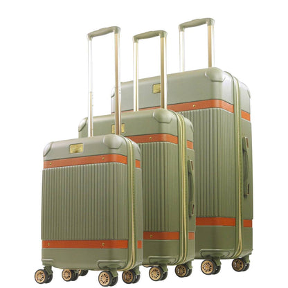 Tommy Bahama 3-Piece Green Hard-Sided Luggage Set stripes - Stiles Supply Co.