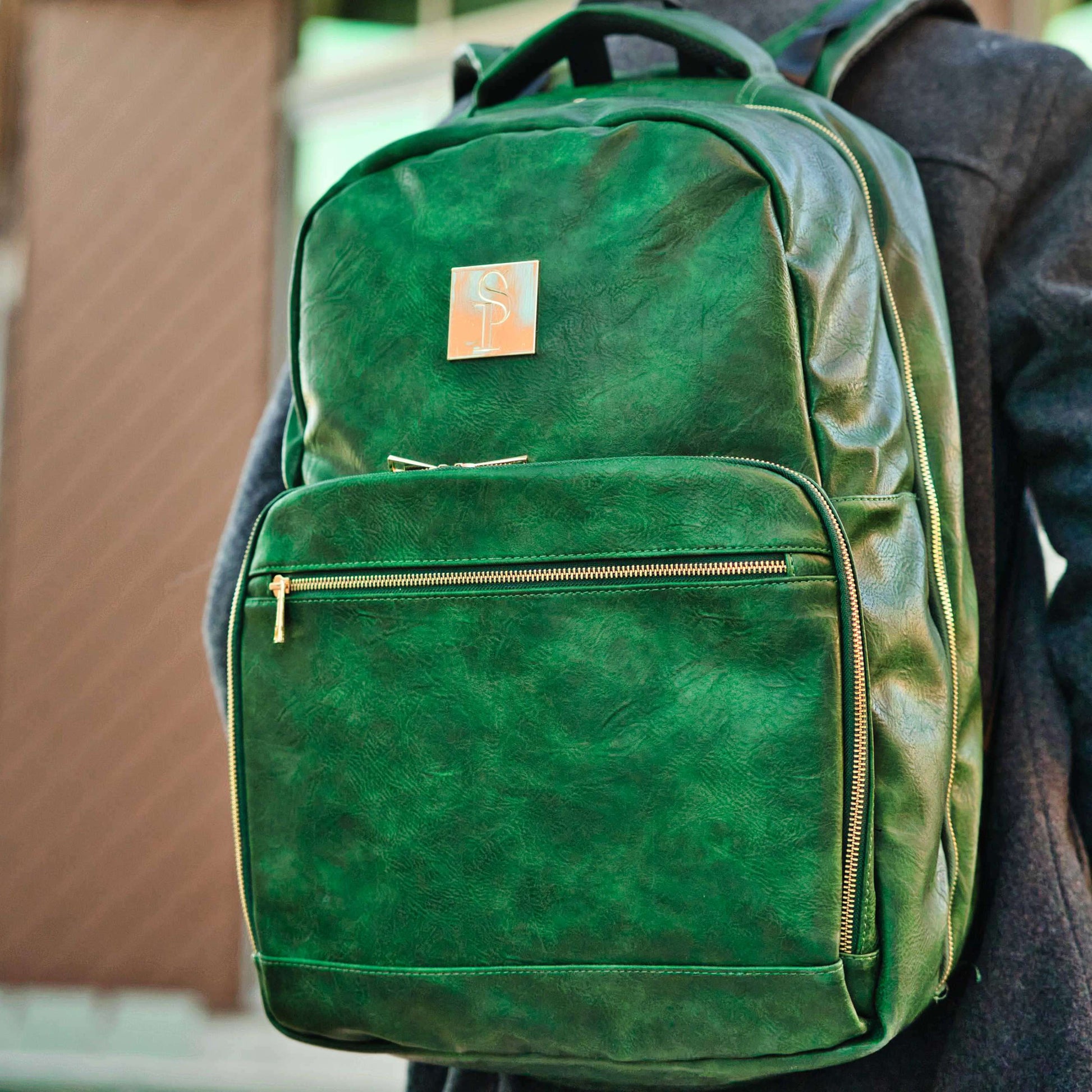 Sole Premise Emerald Green Leather Commuter Sneaker Bag (XL)