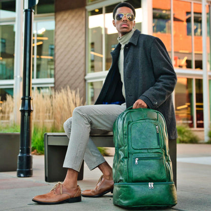 Sole Premise Emerald Green Leather Sneaker Backpack