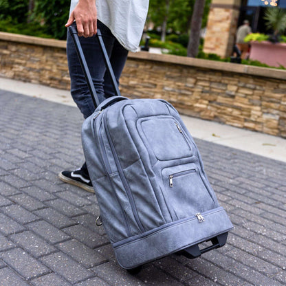 Sole Premise Grey Leather Carry-On Patented Shoe Bag