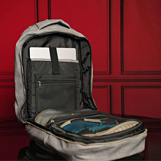 Sole Premise Grey Leather Commuter Bag