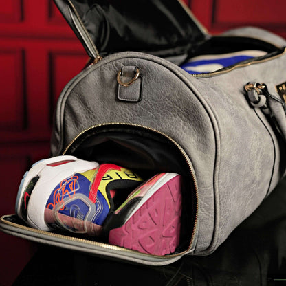 Sole Premise Grey Tumbled Leather Signature Bag Set