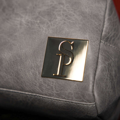 Sole Premise Grey Leather Toiletry Bag