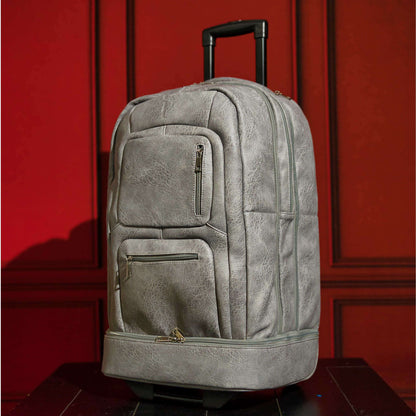 Sole Premise Grey Leather Carry-On Patented Shoe Bag