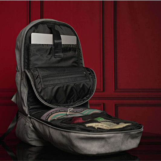 Sole Premise Grey Leather Carry-On Patented Backpack