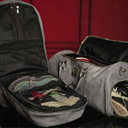 Sole Premise Grey Tumbled Leather Signature Bag Set