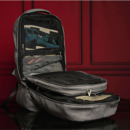 Sole Premise Grey Leather Carry-On Patented Backpack
