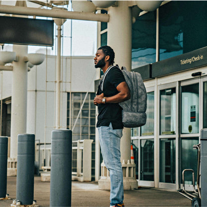 Sole Premise Grey Leather Carry-On Patented Backpack