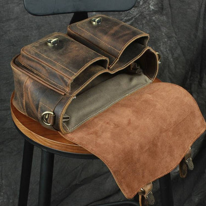Steel Horse Leather The Faust Leather Camera Messenger Bag - Stiles Supply Co.