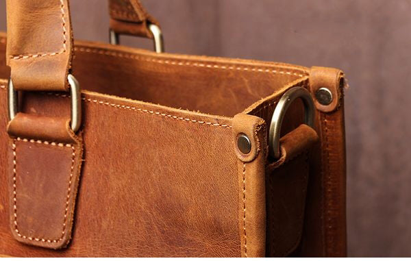 Steel Horse Leather The Dagmar Leather Briefcase - Stiles Supply Co.