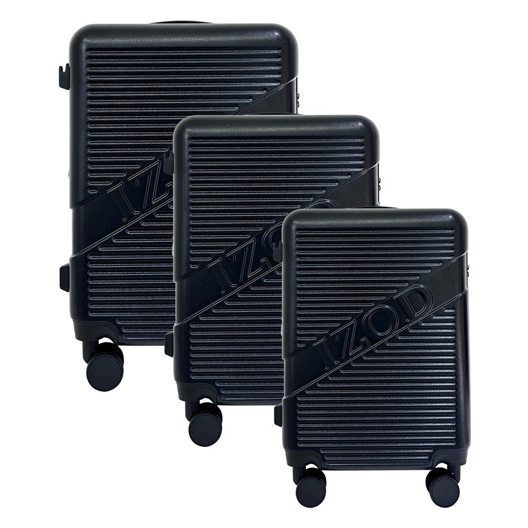 IZOD Harper Expandable ABS Hard shell Lightweight 3 Piece Luggage Set - Stiles Supply Co.