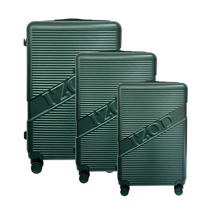 IZOD Harper Expandable ABS Hard shell Lightweight 3 Piece Luggage Set - Stiles Supply Co.