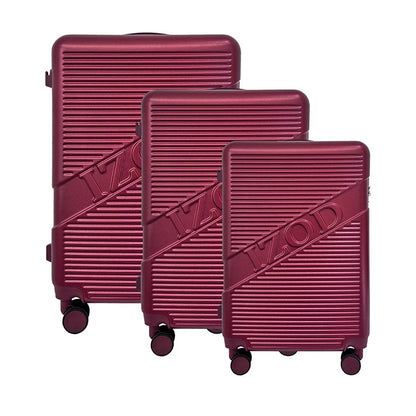 IZOD Harper Expandable ABS Hard shell Lightweight 3 Piece Luggage Set - Stiles Supply Co.