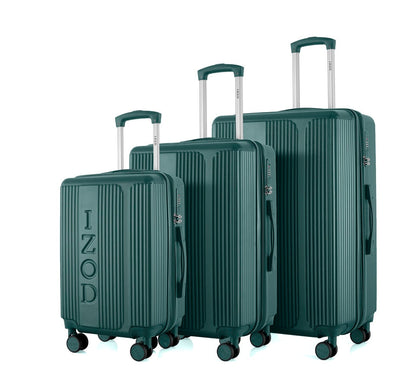 IZOD Hyman Expandable Hard shell Lightweight 3 Piece Luggage Set - Stiles Supply Co.