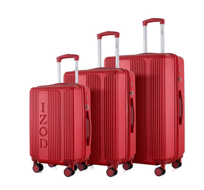 IZOD Hyman Expandable Hard shell Lightweight 3 Piece Luggage Set - Stiles Supply Co.