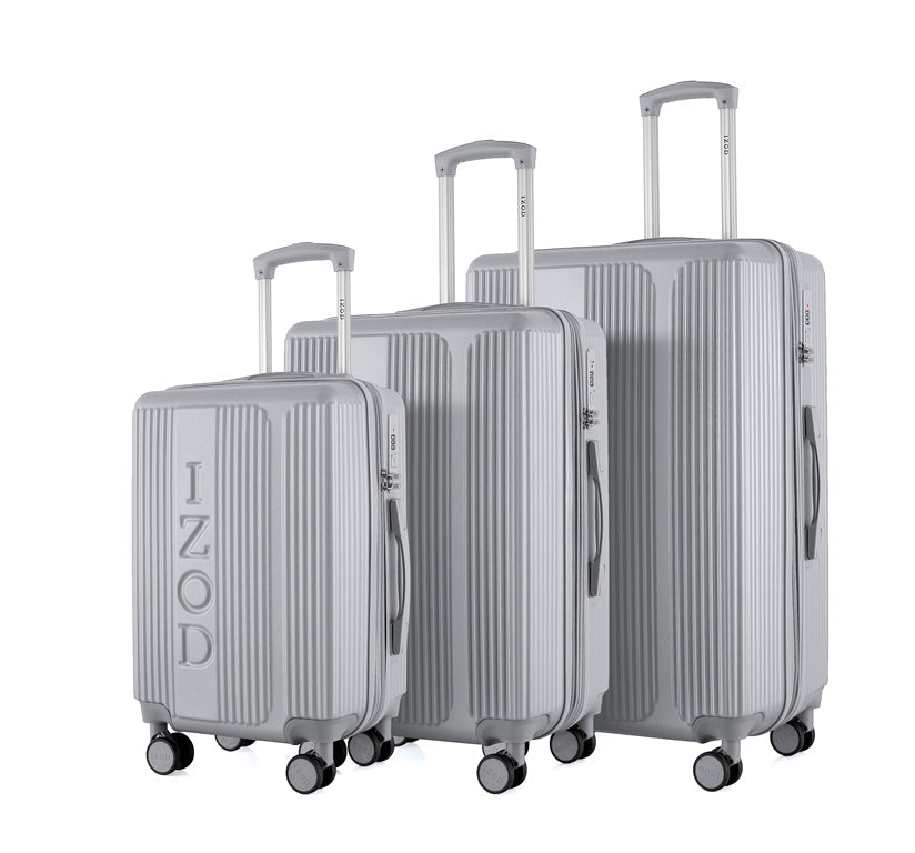 IZOD Hyman Expandable Hard shell Lightweight 3 Piece Luggage Set - Stiles Supply Co.