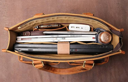 Steel Horse Leather The Dagmar Leather Briefcase - Stiles Supply Co.