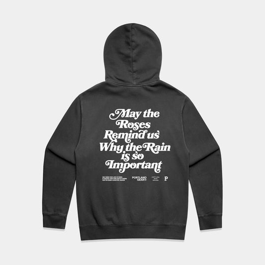 Sueded Slogan Hoodie - Faded Black - Stiles Supply Co.