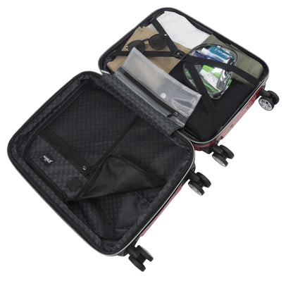 Marvel Spiderman Mask FŪL 21" Hard Rolling Luggage, Red - Stiles Supply Co.