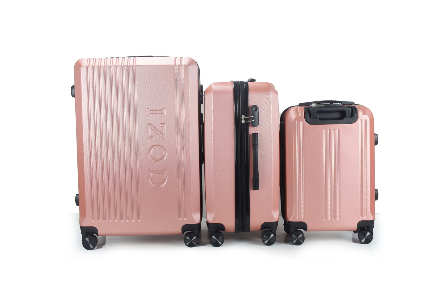 IZOD Zane Expandable Hard shell Lightweight 3 Piece Luggage Set - Stiles Supply Co.