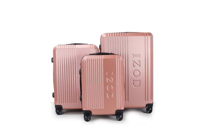 IZOD Zane Expandable Hard shell Lightweight 3 Piece Luggage Set - Stiles Supply Co.