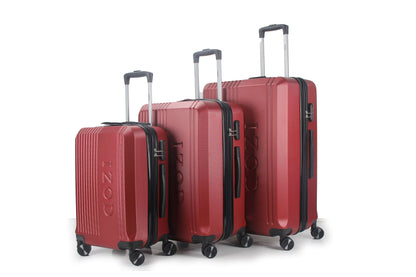 IZOD Zane Expandable Hard shell Lightweight 3 Piece Luggage Set - Stiles Supply Co.