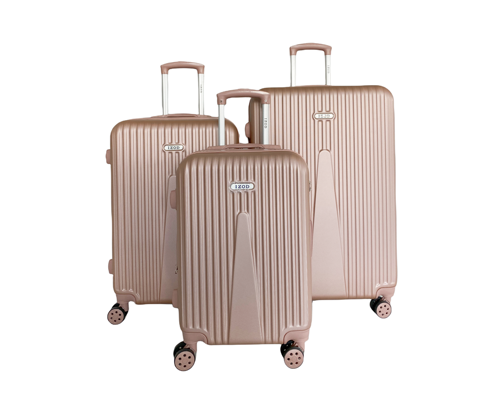 IZOD Janisa Expandable Hard shell Lightweight 3 Piece Luggage Set - Stiles Supply Co.