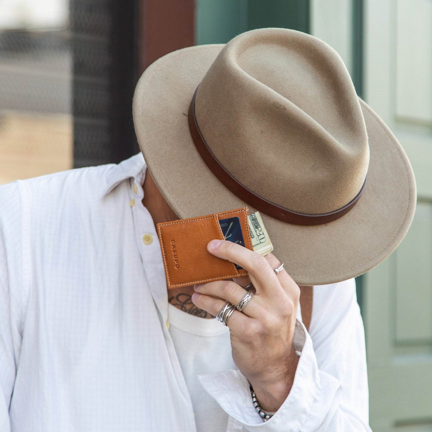 CASUPO Minimalist Wallet with RFID protection - Natural