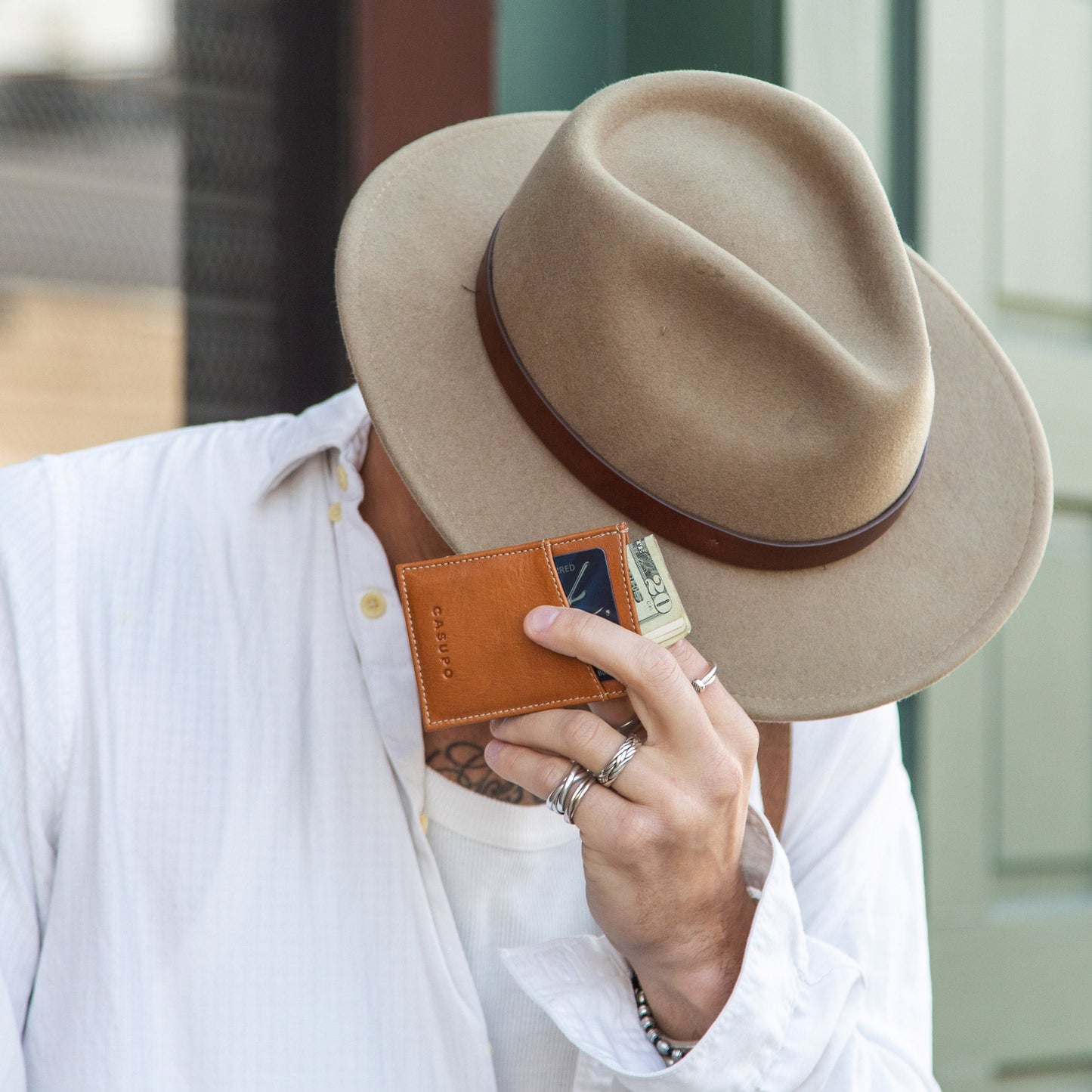 CASUPO Minimalist Wallet with RFID protection - Natural