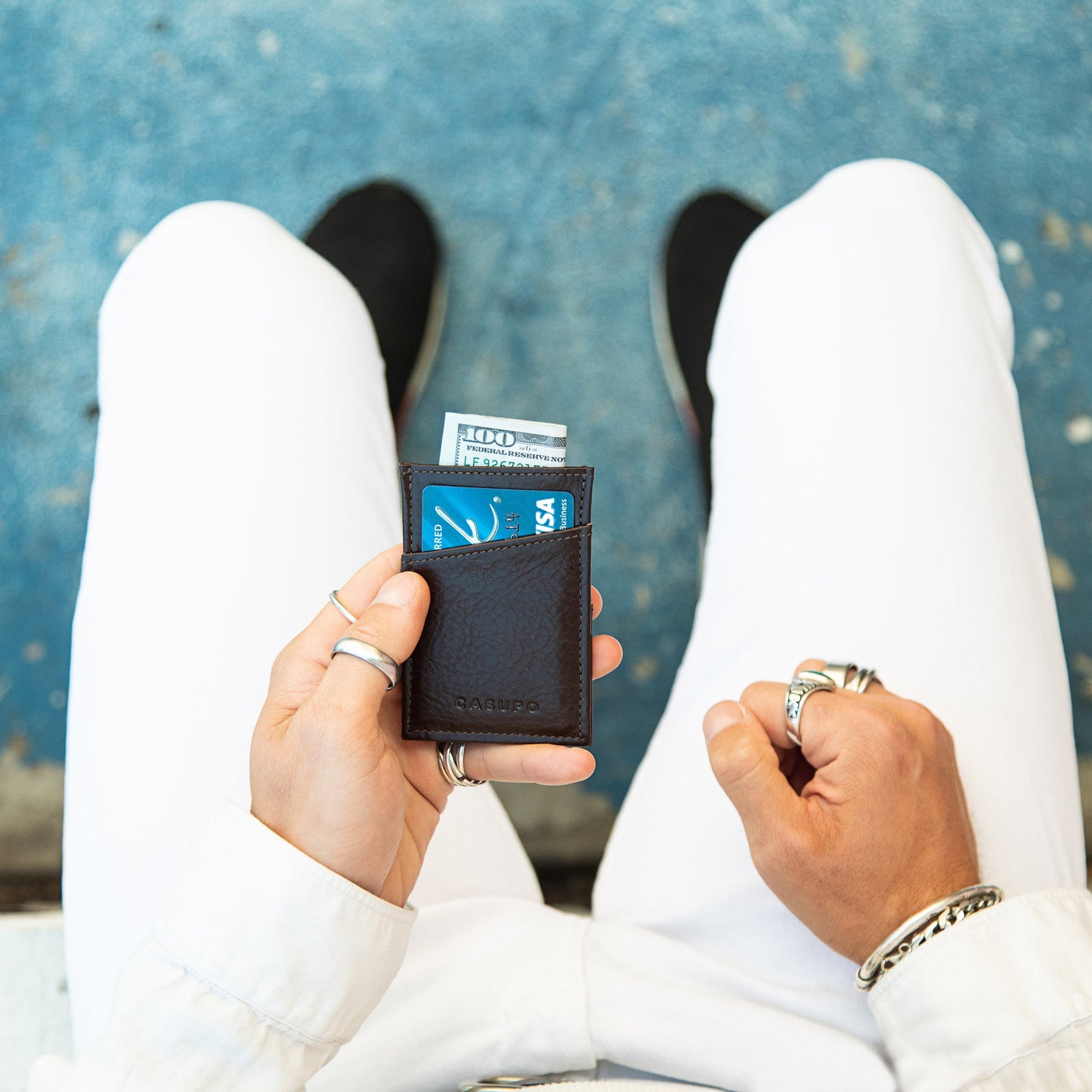 CASUPO Minimalist Wallet with RFID protection - Brown