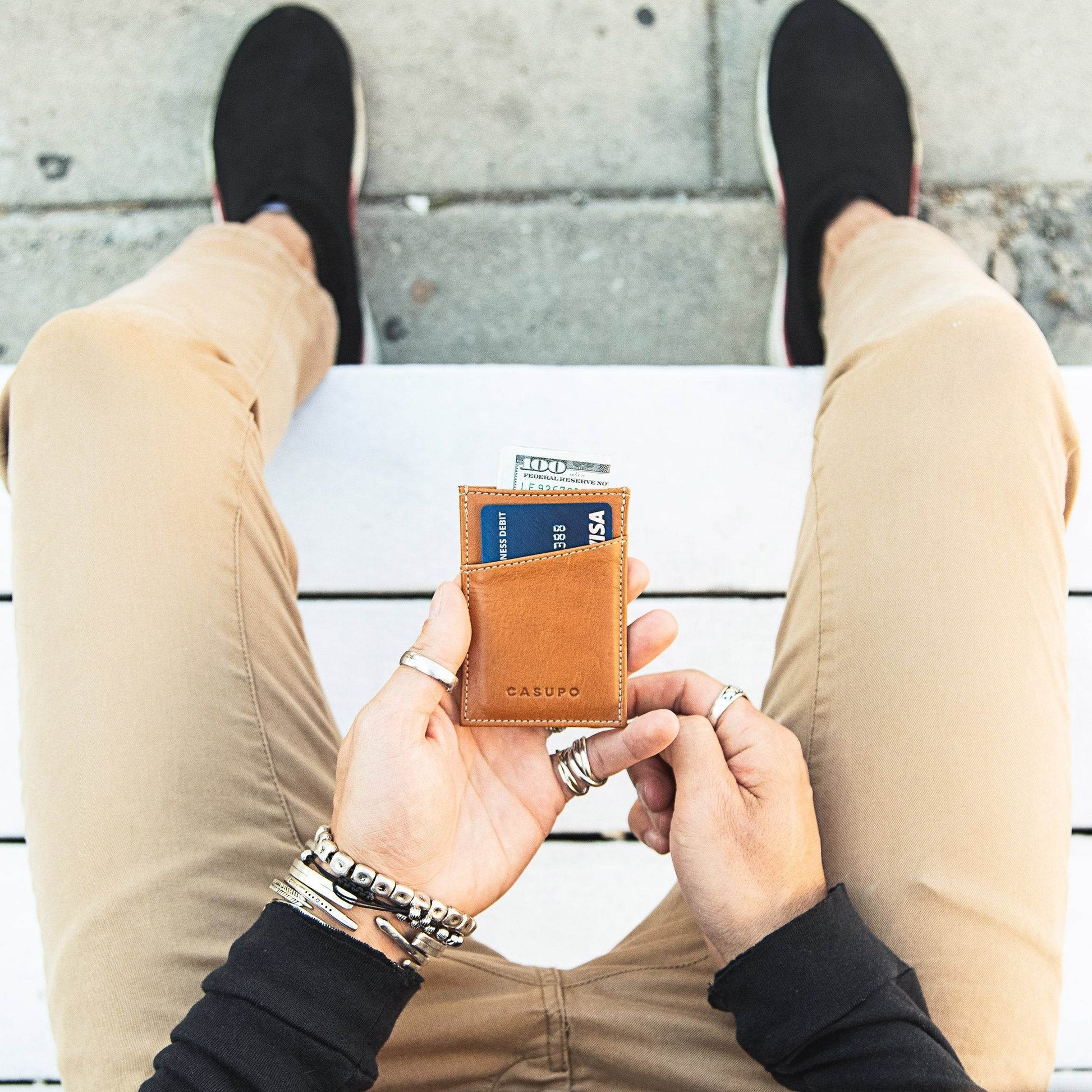 CASUPO Minimalist Wallet with RFID protection - Natural