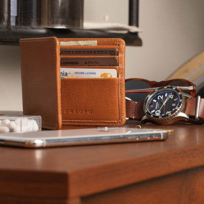CASUPO Large Billfold Wallet with RFID protection - Natural