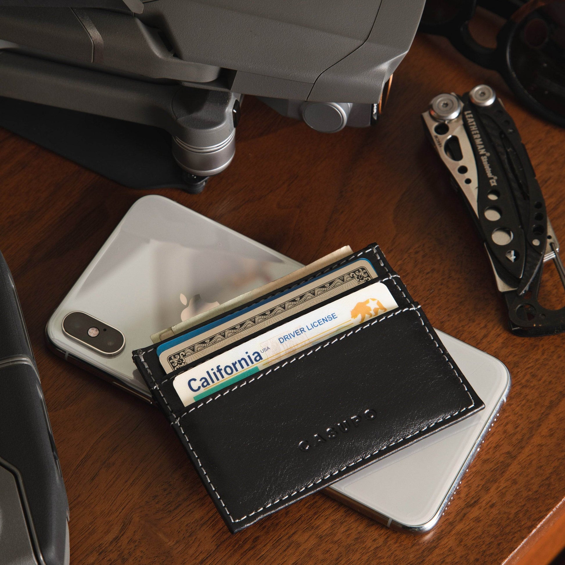 CASUPO Slim Card Holder Wallet with RFID Protection - Black
