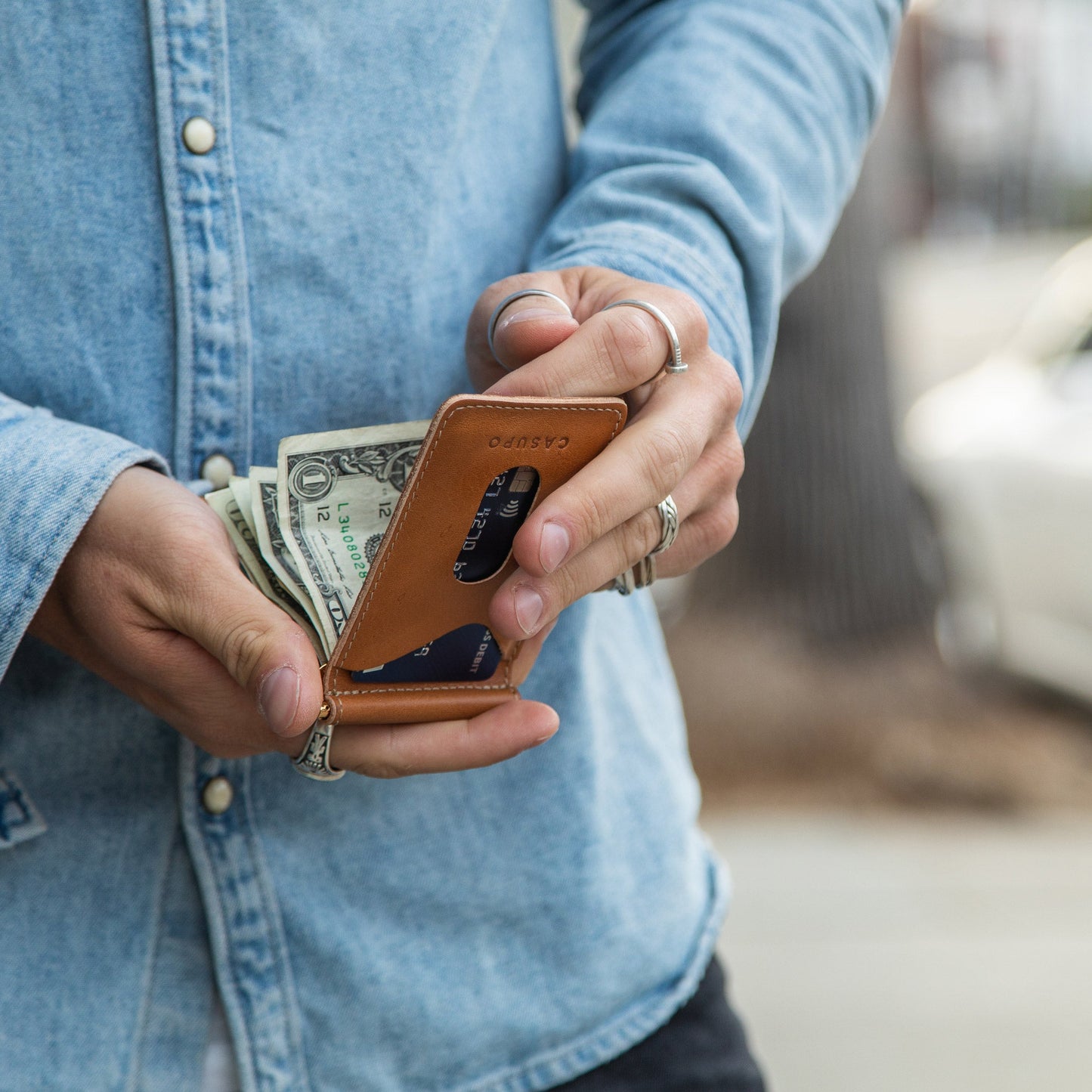 CASUPO Large Billfold Wallet with RFID protection - Black