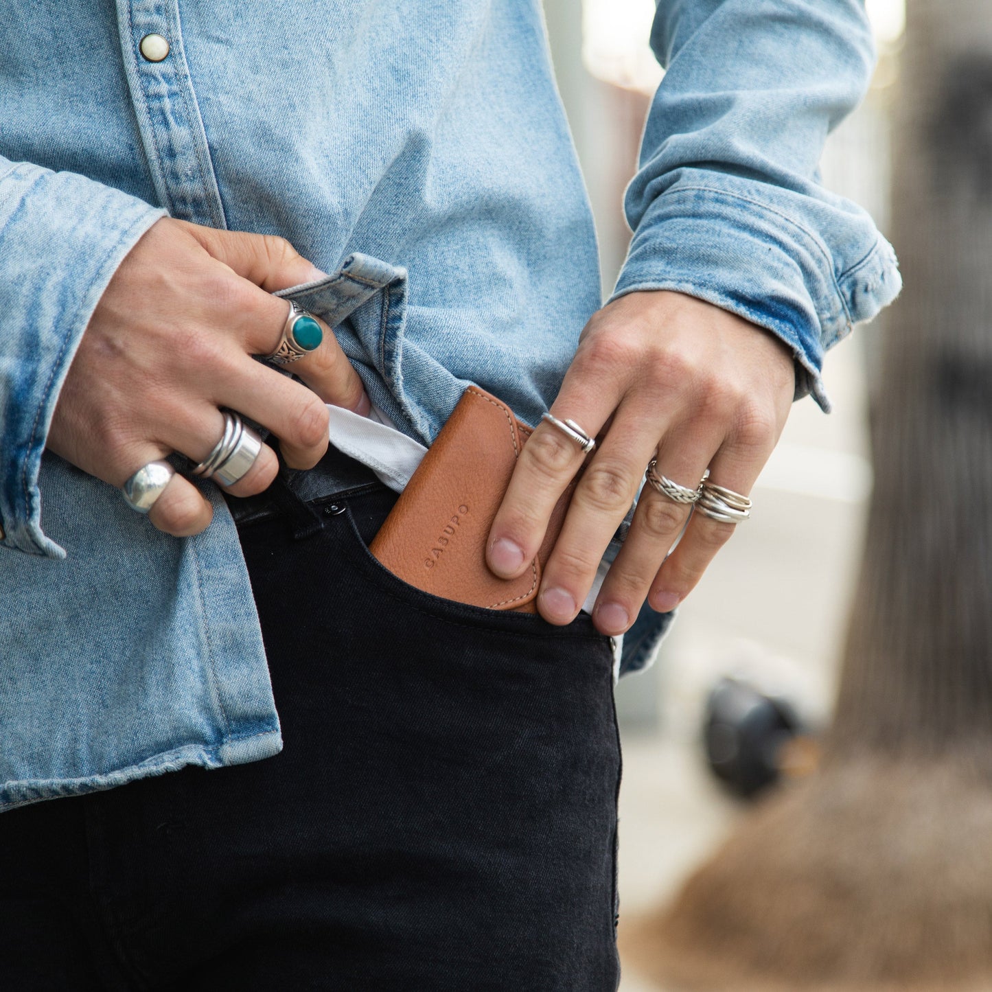 CASUPO Mini Envelope Wallet with RFID Protection - Natural