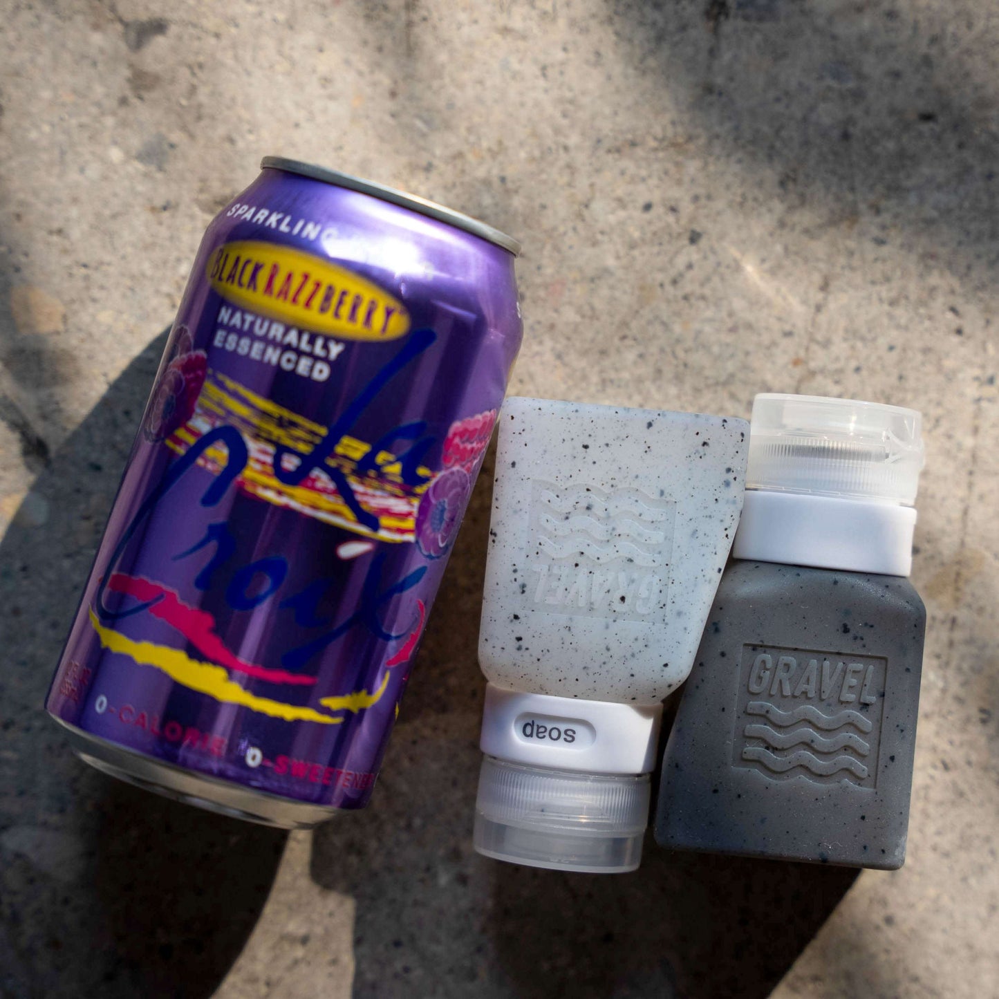 Gravel Travel Bottles For Liquids 3oz (89 ml) (Two Pack) | Clear & Gray - Stiles Supply Co.