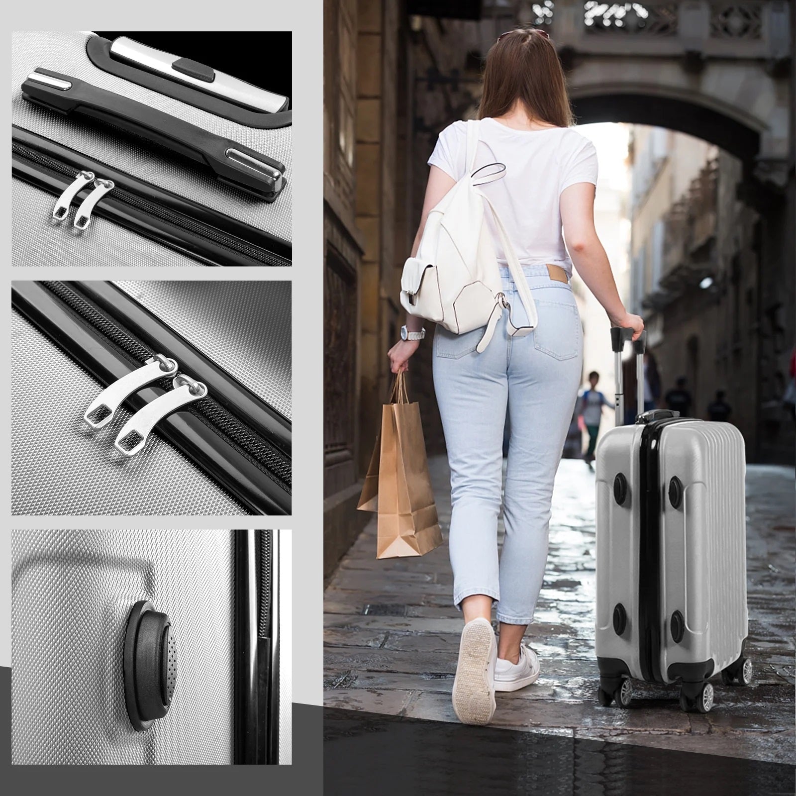 Mirage Polli Hard Shell Lightweight 3 Piece Luggage Set - Stiles Supply Co.