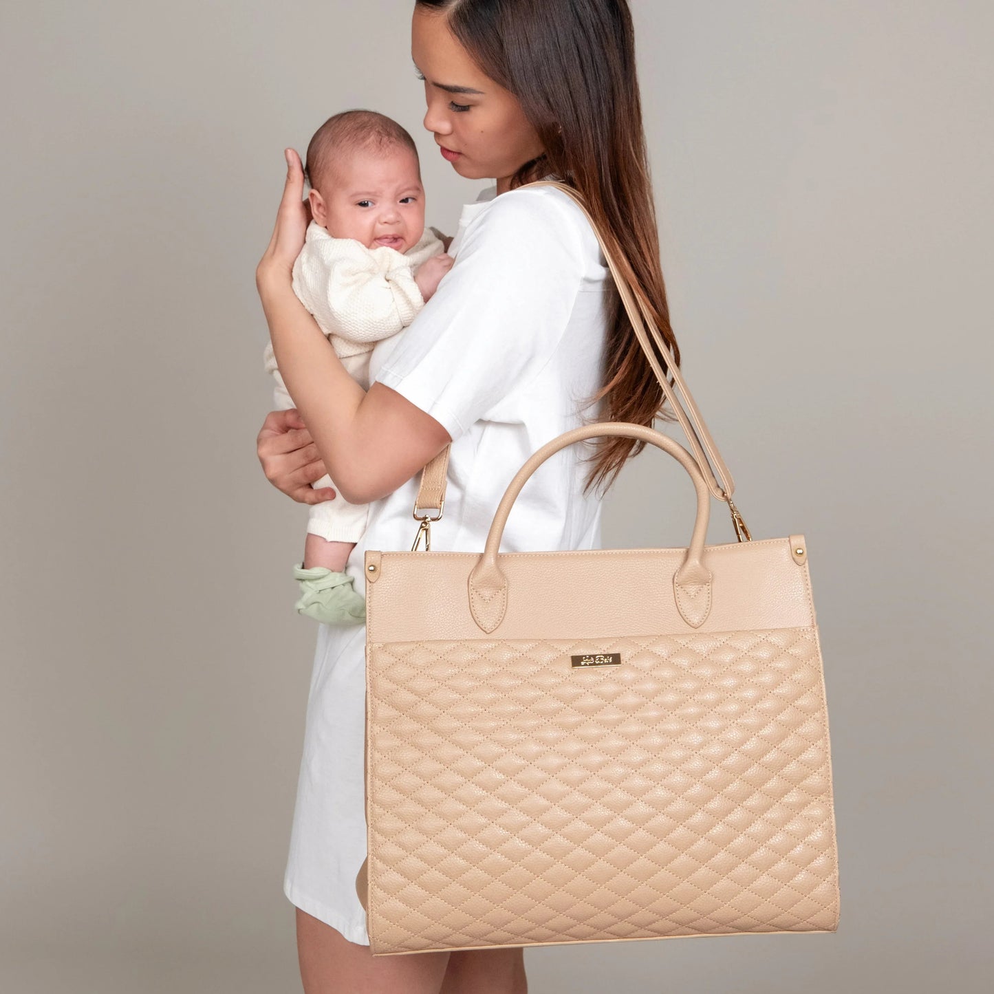 Luli Bebe Classic Tote Bag | Latte Brown