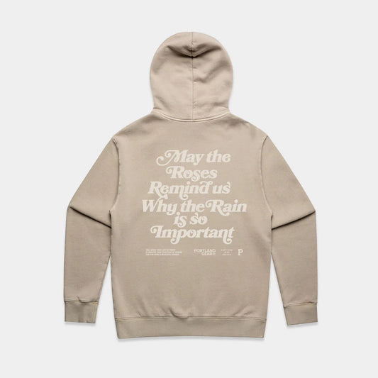 Sueded Slogan Hoodie - Taupe - Stiles Supply Co.