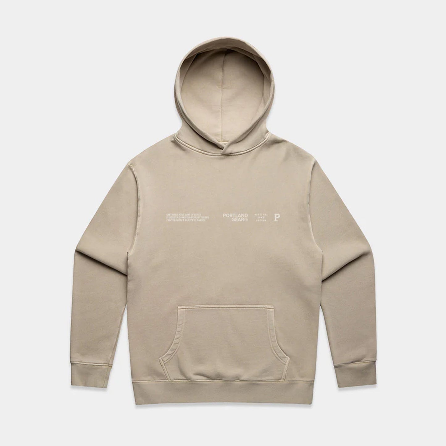 Sueded Slogan Hoodie - Taupe - Stiles Supply Co.