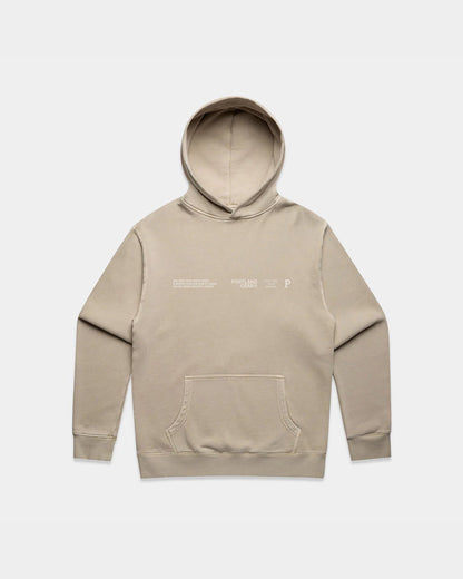 Sueded Slogan Hoodie - Taupe