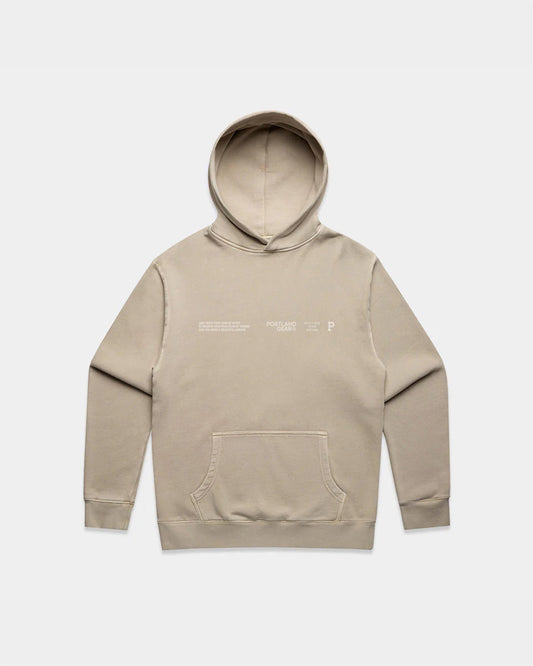Sueded Slogan Hoodie - Taupe