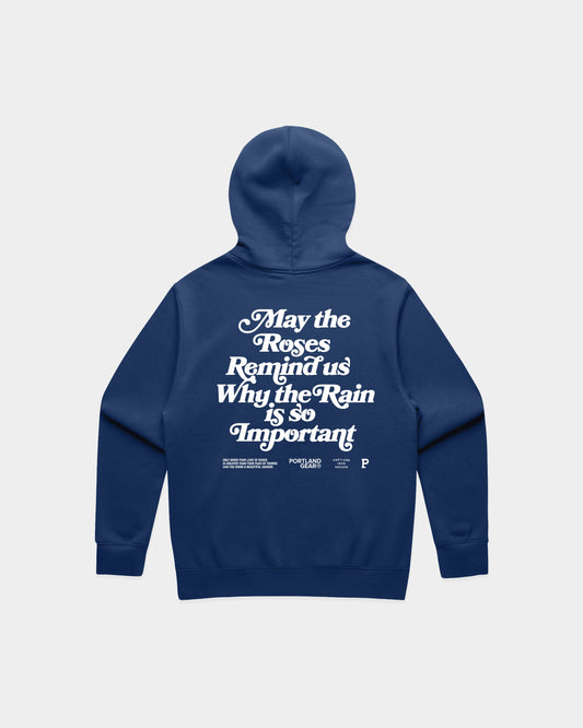 Portland Gear Sueded Slogan Hoodie - Cobalt
