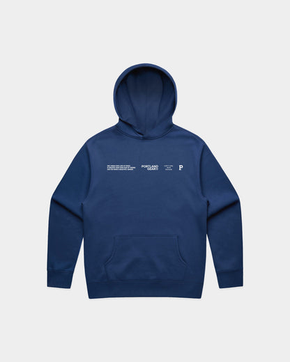 Sueded Slogan Hoodie - Cobalt