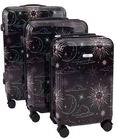 Mirage Leila Cosmos ABS Hard shell Lightweight 3 Piece Luggage Set - Stiles Supply Co.